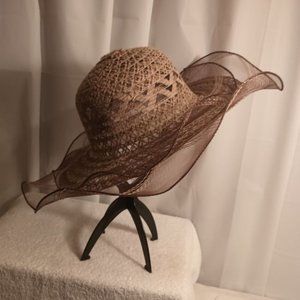 SUMMER CLEARANCE -- TAN HAT FOR CHURCH AND  SPECIAL OCCASIONS